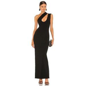SOLACE London Krista Maxi Dress Black Cut Out Gown Elegant